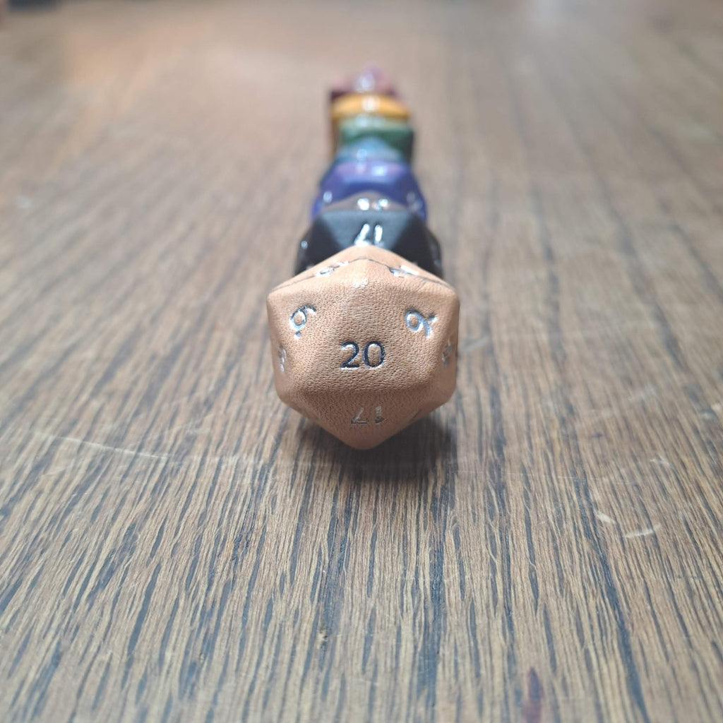 Leather Polyhedral Dice - 22mm Set