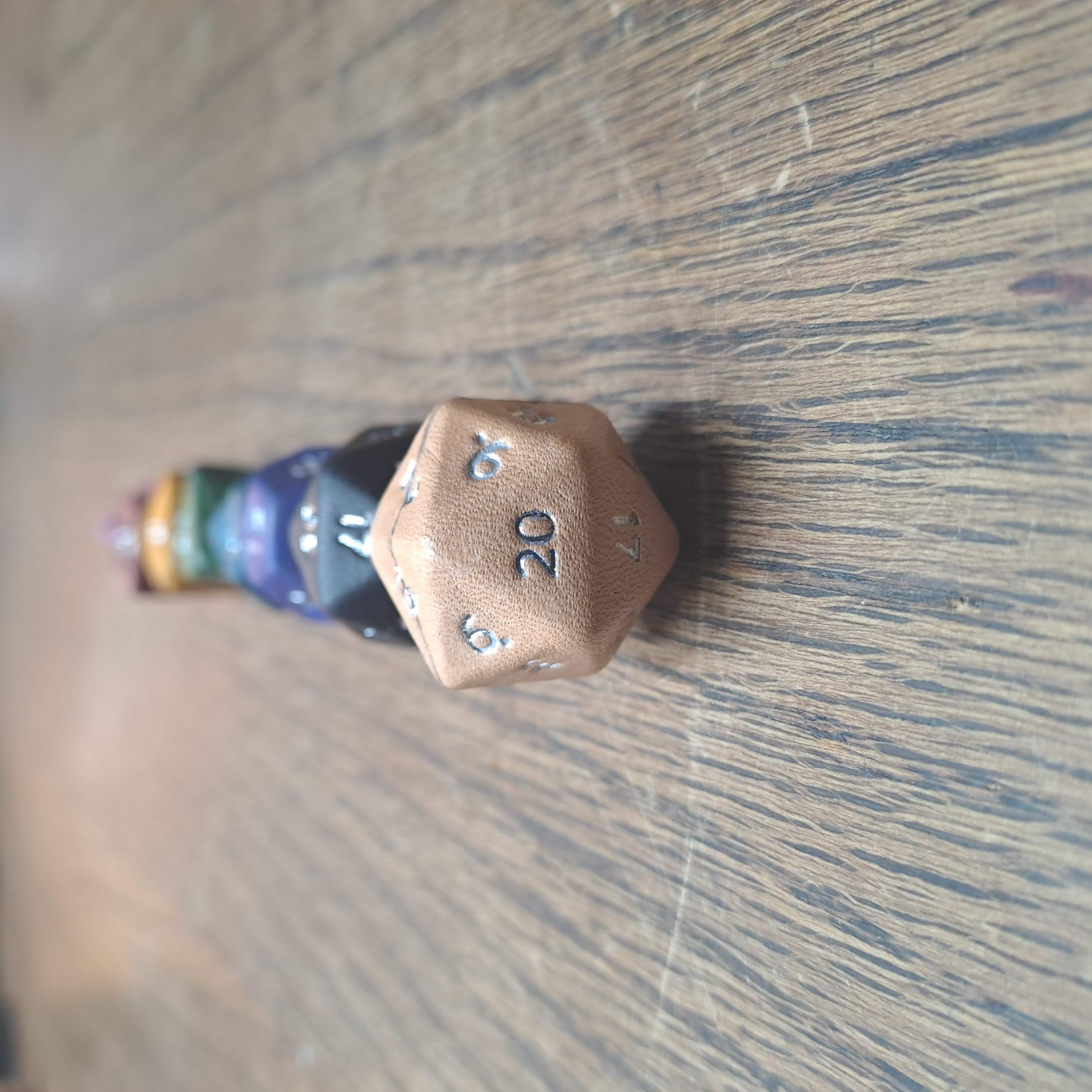 Leather Polyhedral Dice - 22mm Set