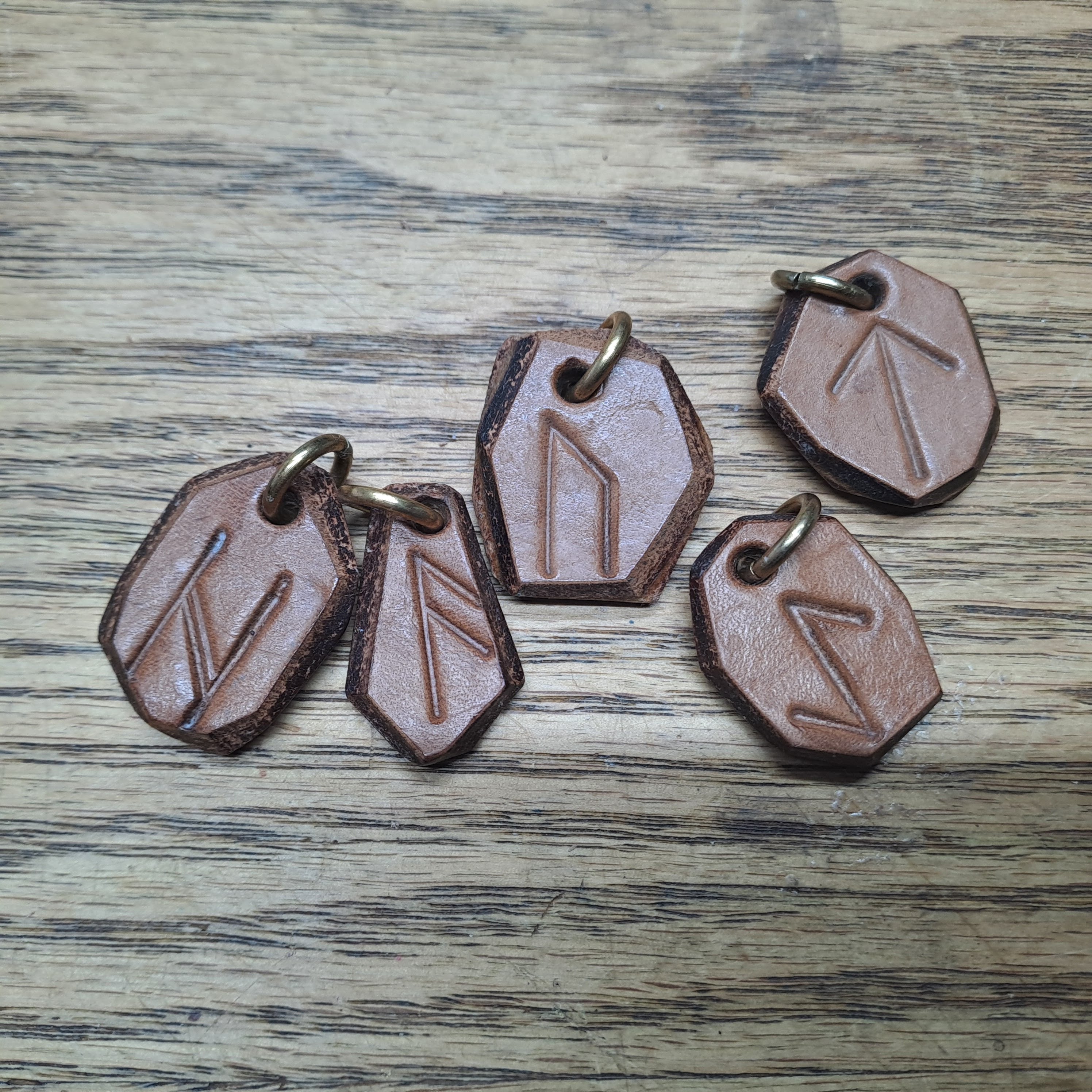 Leather Futhark Runestones