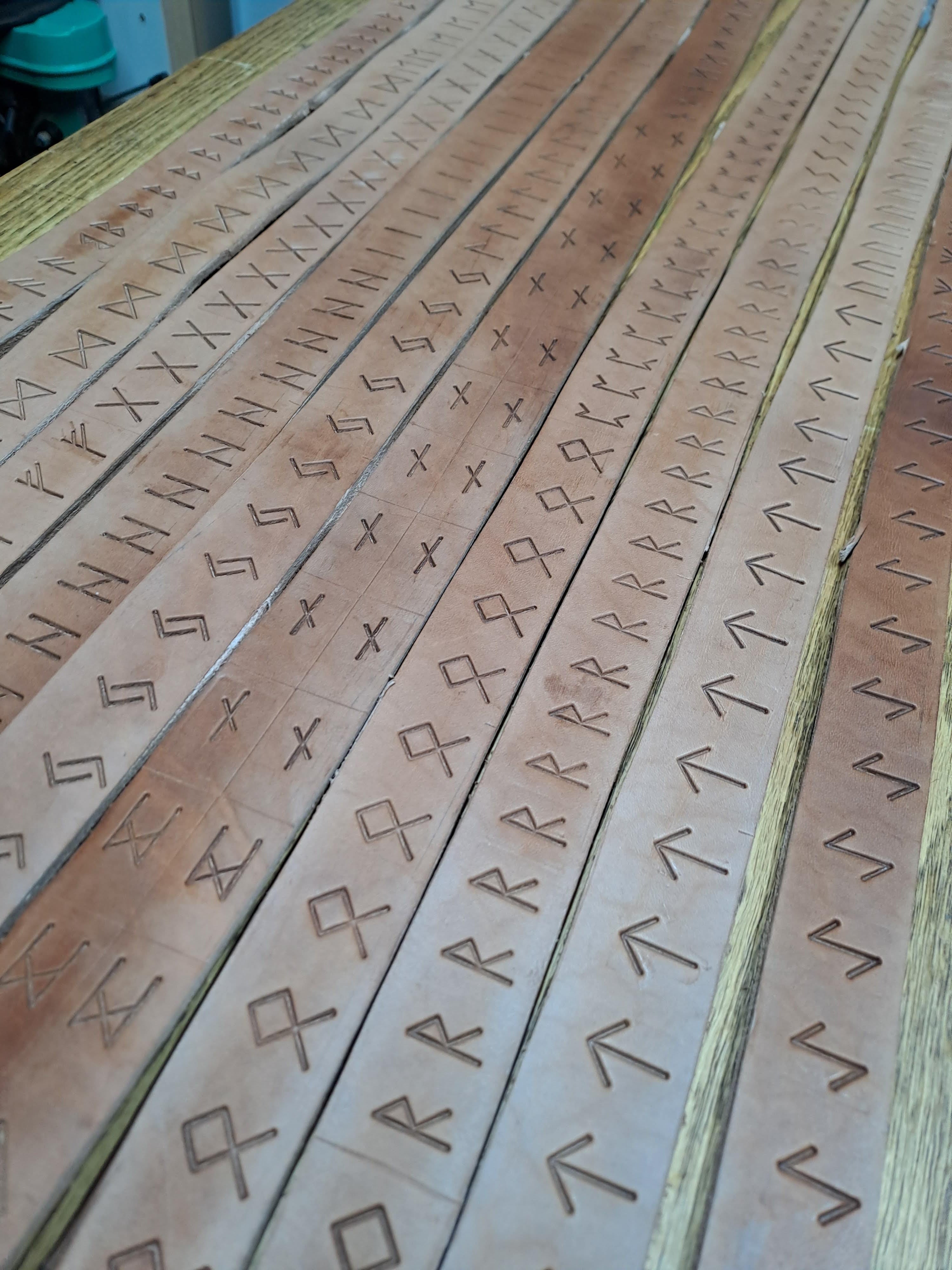 Leather Futhark Runestones