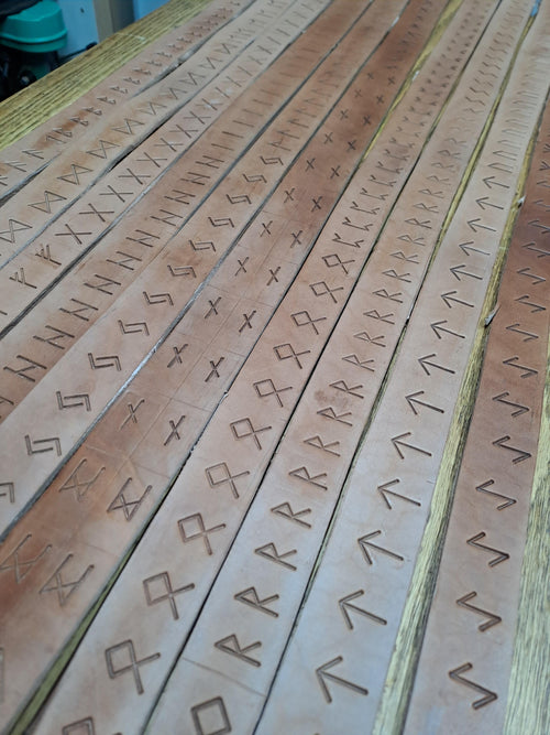 Leather Futhark Runestones